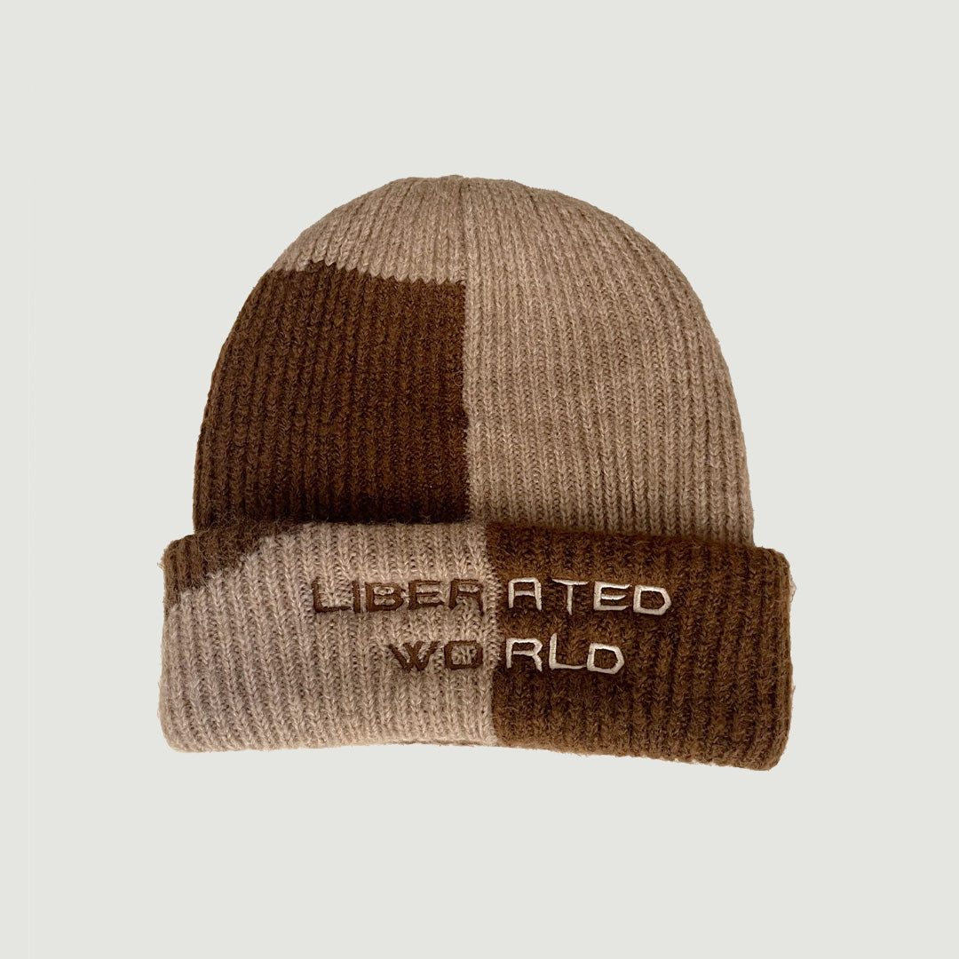 Liberated World Winter Beanie- Brown